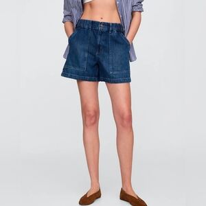 GAP Dark Wash Denim Utility Jean Shorts Size Large